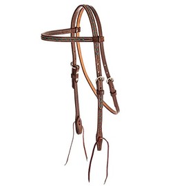 NRS Tack Turquoise Buckstitch Chocolate Roughtout Browband Headstall N/A Horse