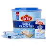 La Fe Premium Soda Crackers in a 23-count resealable Tub