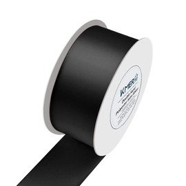 Solid Color Double Faced Black Satin Ribbon 1-1/2" X 25 Yards Ribbons Use for Bows Bouquet, Gift Wrapping, Floral Arrangement