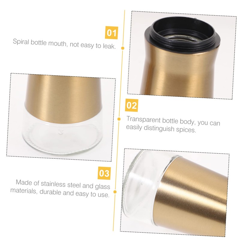 Ipetboom 2Pcs Reusable Spice Bottles Salt Pepper with Design for