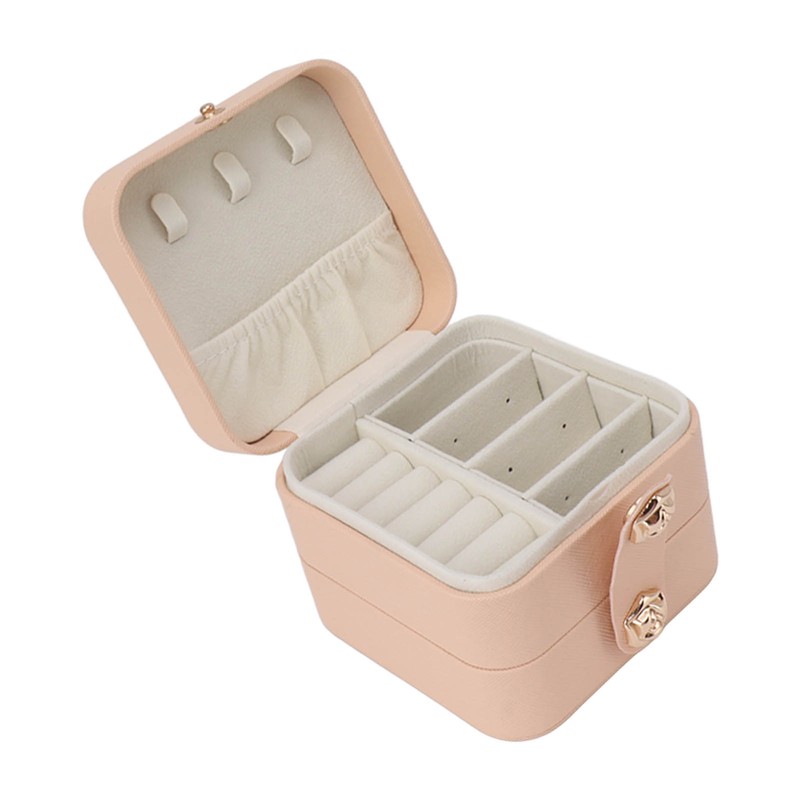 Travel Jewelry Box Organizer Small Portable Storage Case 2 Layer