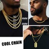 Gold Necklace Mens Chains 20inch Stainless Steel Gold Chain For