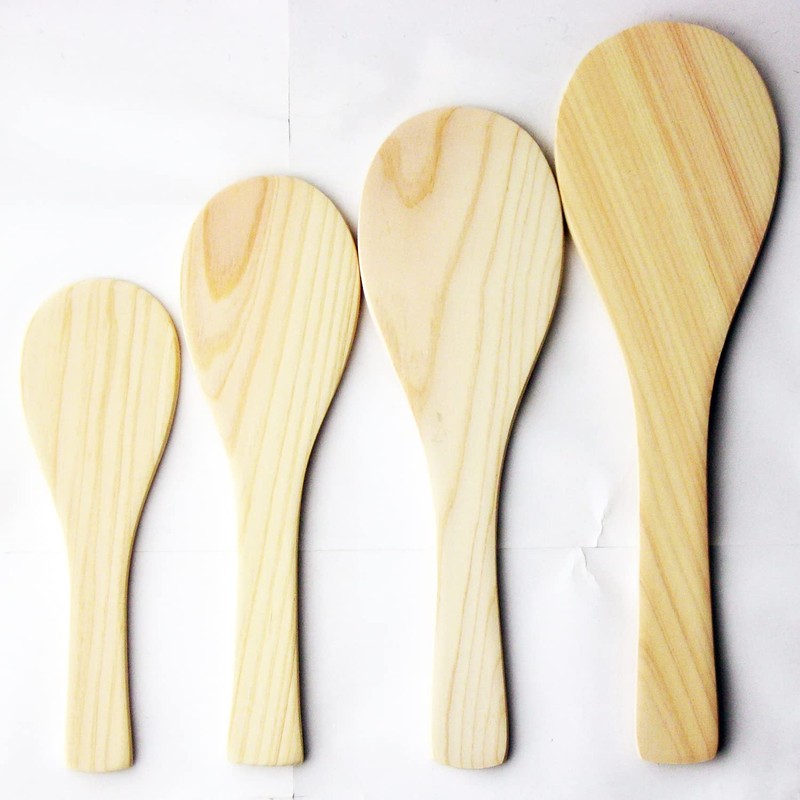 Nagao 16074-32 Hinoki Rice Spoon, Unpainted, 7.5 inches (19 cm),