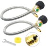 NQN 2 Packs RV Propane Hoses with Gauge,18 Inch Stainless