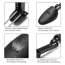 AHIER - Árboles de zapatos para hombres, 5 pares (10 unidades), árbol de zapatos de plástico ajustable para hombres, zapatos para tenis, zapatos, soporte para botas