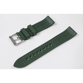 StrapHabit Quick Release Rubber Watch Strap Band FKM 18mm 19mm 20mm 21mm 22mm 23mm 24mm (Green, 20mm)