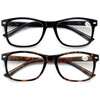 2 Pairs Classic Modern Rectangular Lightweight Reading Glasses - Spring
