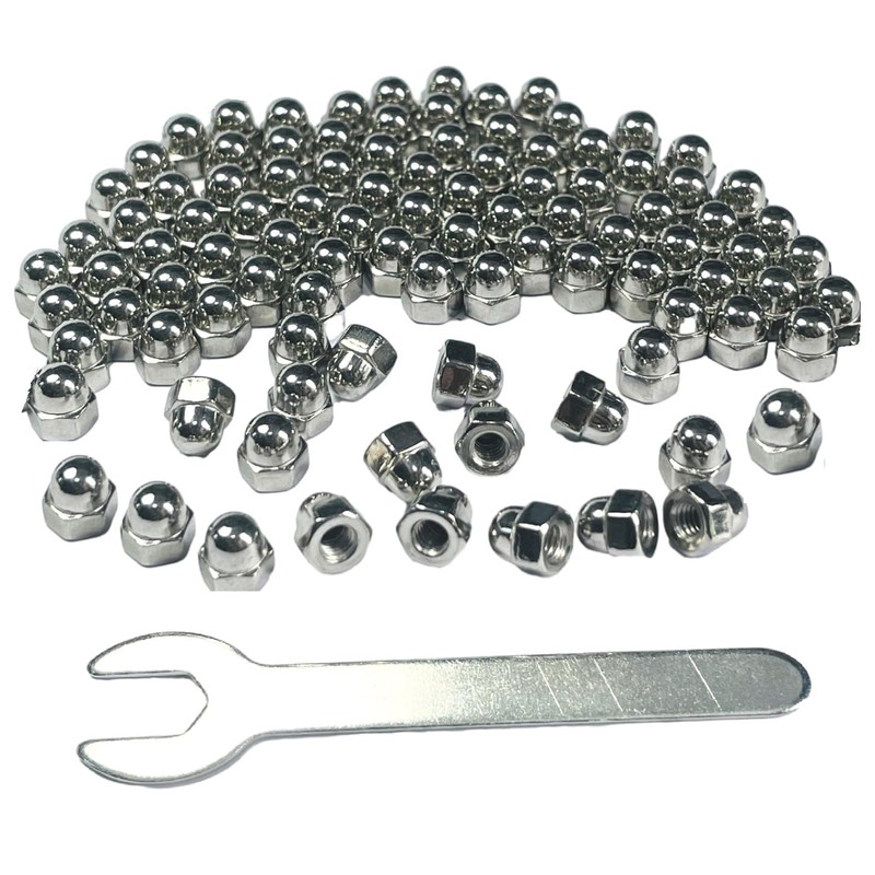 ZDingTech 50pcs 1/4-20 Acorn Cap Nuts,1/4-20 Cap Nuts,Acorn Hex Cap