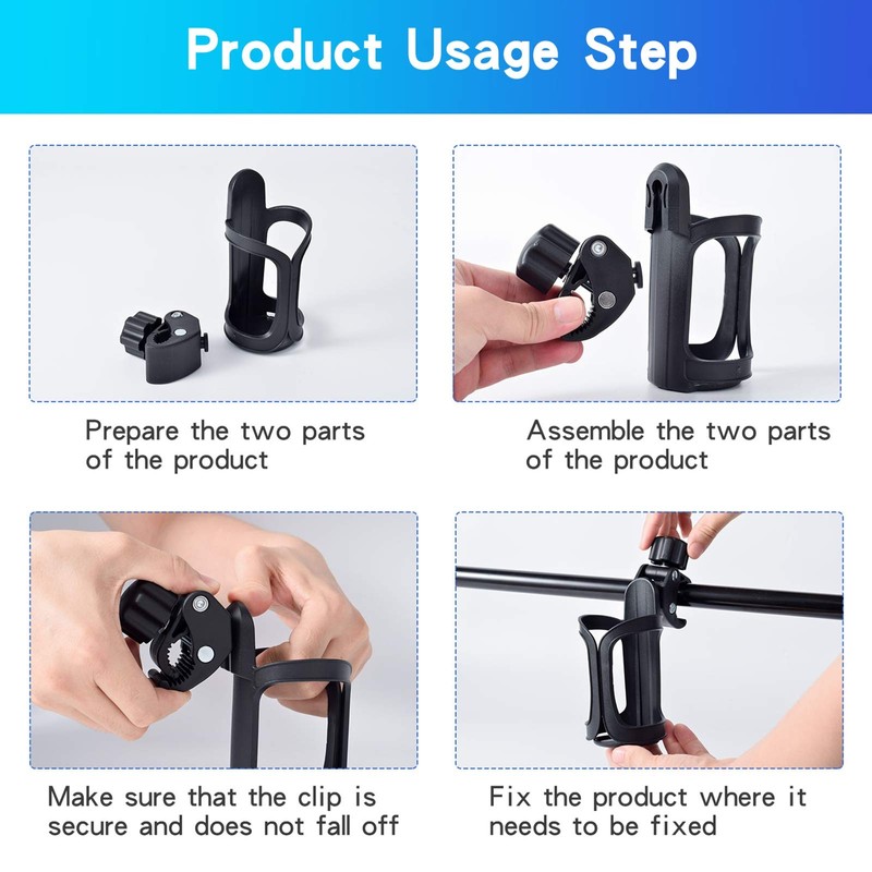 Eucredy Universal Stroller Cup Holder, Upgrade Cup Holder for Walker,