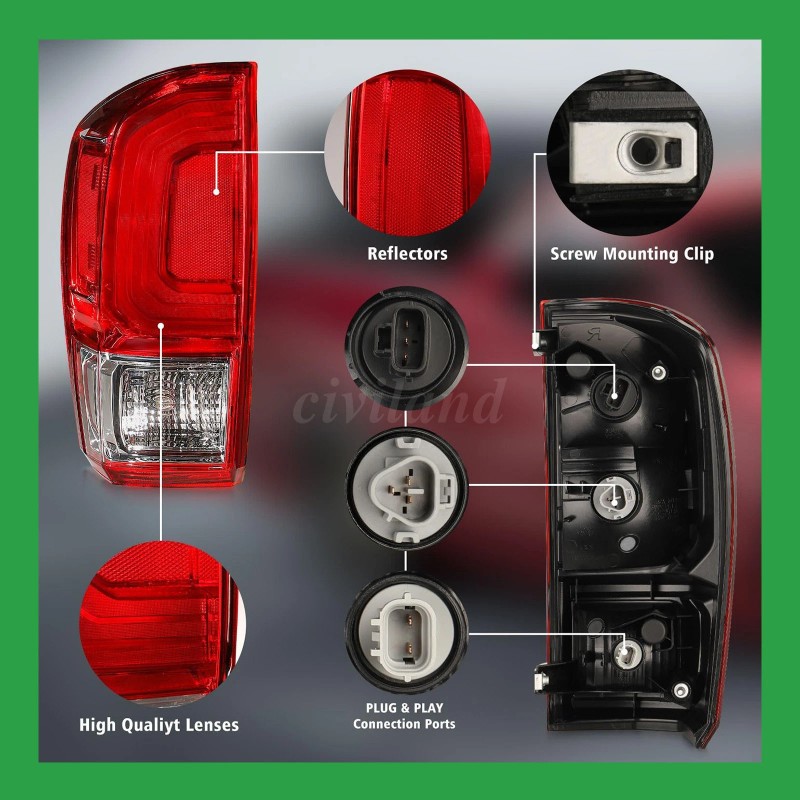 Left+Right Tail Lights Brake Lamps for 2016 2017 2018-2023 Toyota