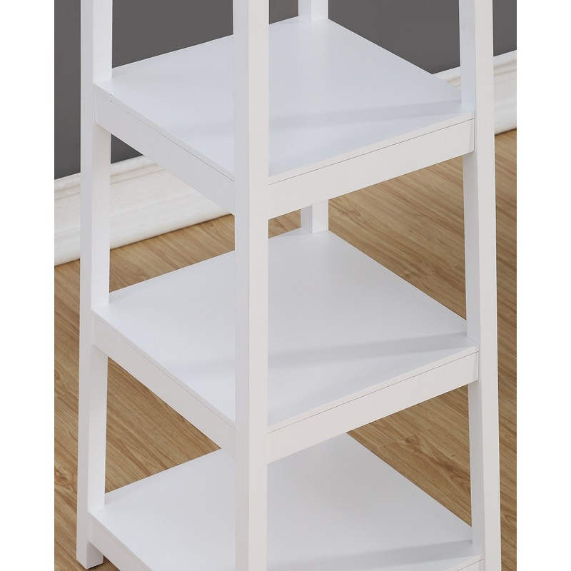 Roundhill Furniture Vassen Coat Rack with 3-Tier Storage Shelves, White