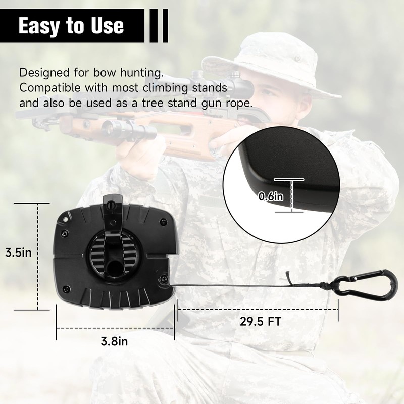 HOUSTASK Hunter Safety System Retractable Bow & Gear Hoist for