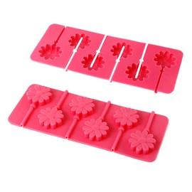 Webake Silicone Lollipop Mold With Sticks 2 Pack Hard Candy Lollipop Sucker Mold Chocolate Molds Flower Shaped (European Food Grade Silicone, Easy Release)