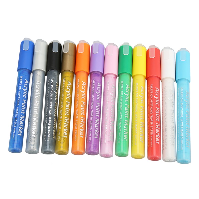 12pcs Nail Polish Pens Multiple Colors Quick Drying DIY Nail