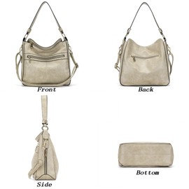 Purses For Women Handbags And Wallet Set Large Hobo Crossbody Bag Ladies Purse Totes 4 PCS Milk White