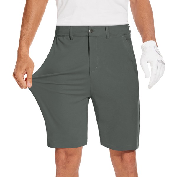 JWM Mens 9" Stretch Golf Shorts - Lightweight Hybrid Casual