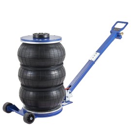 Triple Bag Pneumatic Car Jack 5 Ton Steel Pipes Adjustable Handle 12 in Min Height for Garage UseDefault: Default