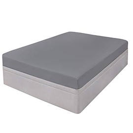 Highams 100% Cotton Fitted Bed Sheet Plain Dye Easy Iron, Grey Silver - Single
