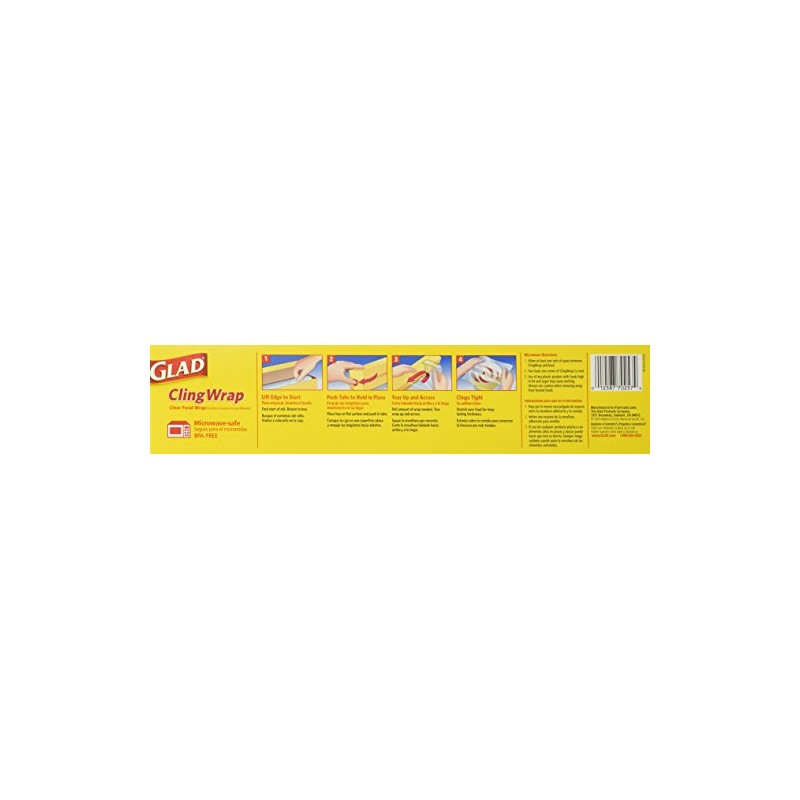 Glad Cling Plastic Wrap, 400 Square Foot Roll, 400 Sq