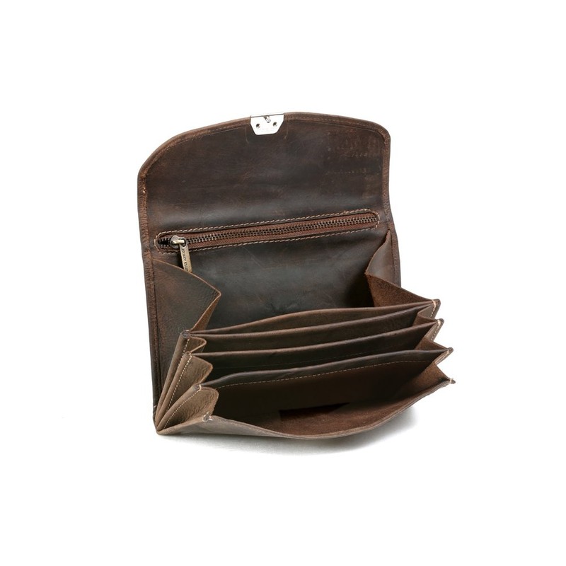 Waiter wallet cabdriver cabby purse Vintage-Style LEAS, Genuine leather, brown