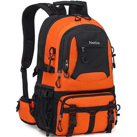 Nerlion 40L Hiking Backpack Travel Backpack for Men Women Camping Waterproof Outdoor Hiking Daypack Lightweight Backpack - Color: Orange