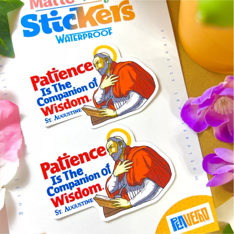 Custom Hand Made Saint Augustine Quote Sticker | Patience |