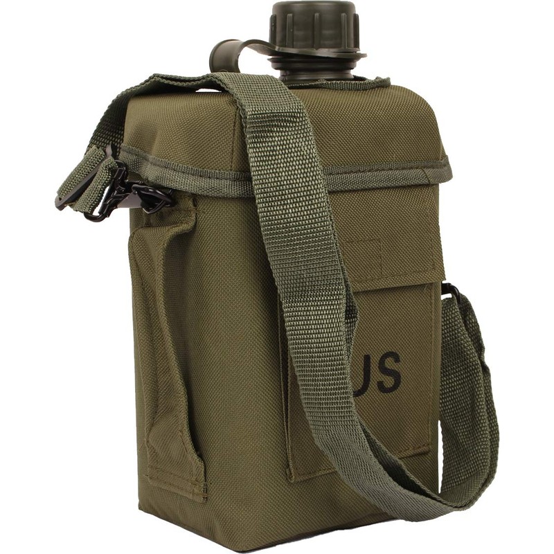 Mil-Tec Patrol Canteen 2L with Cover and Strap Olive