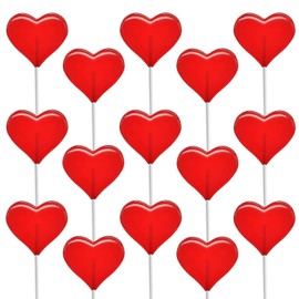 Fruidles Valentine's Heart Lollipops Candy, Red Heart Shaped Hard Candy Lollipop Suckers, Individually Wrapped, 12g Lollipop (2 Pounds)