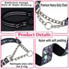 Martingale Dog Collar with Chain,Skull Reflective Nylon Soft Padded Adjustable