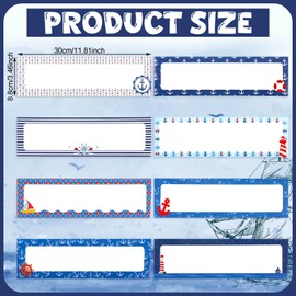 Harloon 48 Pcs Nautical Anchors Name Tags Nautical Name Tags Stickers Name Labels for Classroom with Lighthouse Anchors Sailboats Self Adhesive Labels Tags Student Name Labels (3.46 x 11.81 Inch)