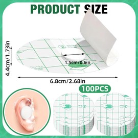 Ultra Thin Transparent Ear Covers Pack of 100 Transparent Ear Covers Strong Waterproof Baby Ear Waterproof Stickers 6.8 x 4.4 cm Ear Cover Waterproof Safe for Bathing Surfing Swimming