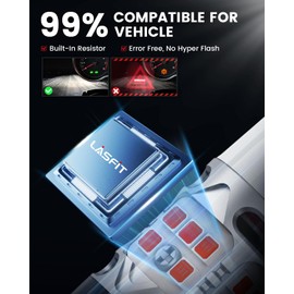 LASFIT T3 7507 LED Bulb Amber, PY21W BAU15S Canbus Ready Turn Signal Lights Built In Resistor 2641A 12496 For 2012-2021 VW Tiguan Front, And 2018-2022 Honda Accord Rear, Automotive Plug and Play(2pcs)