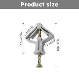 Pack of 50 Butterfly Cavity Dowels, Plasterboard Dowels Set with Screws, Plasterboard Dowels for Plasterboard Walls, Plasterboard Dowels for Plasterboard and Plasterboard