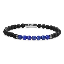 GAVU Mens Lava Stone Gemstone Bead Bracelet, Stone, Lava Rock Lapis Lazuli