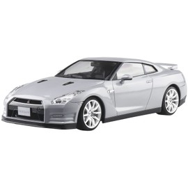 Aoshima Bunka Kyozai 02-A 1/24 Pre-Painted Model Series Nissan R35 GT-R 2014 Ultimate Metal Silver Painted Plastic Model