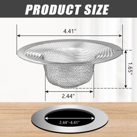 BokWin 4PCS Mesh Sink Strainer，4.5 inch Top / 2.44 inch Stainless Steel Slop Basket Filter Trap for Kitchen Drain Basket