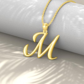 Initial Necklaces 26 Capital Letter Necklaces S925 Sterling Silver Letter Pendant Initial Necklaces for Women-UK-M-Y