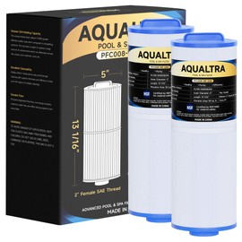 AQUALTRA Spa Filter Replaces Pleatco PWW50L, Unicel 4CH-949, Filbur FC-0172, SD-01143, Waterway 817-4050, Dynasty Rising Dragon 50, SC757, FD2007, 5 x 13 1/16 Screw in Hot Tub Filter 2 Pack (White)