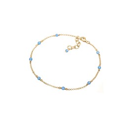 Elli Anklet Ladies Beach Sea Ball Blue in 925 Sterling Silver Gold Plated