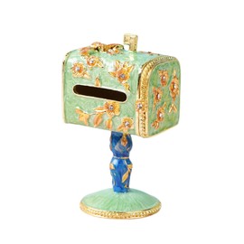 Envelope Shape Trinket Box Hinge Hand-Painted Small Jewelry Boxes Enamel Wedding Favor Craft Gift for Women