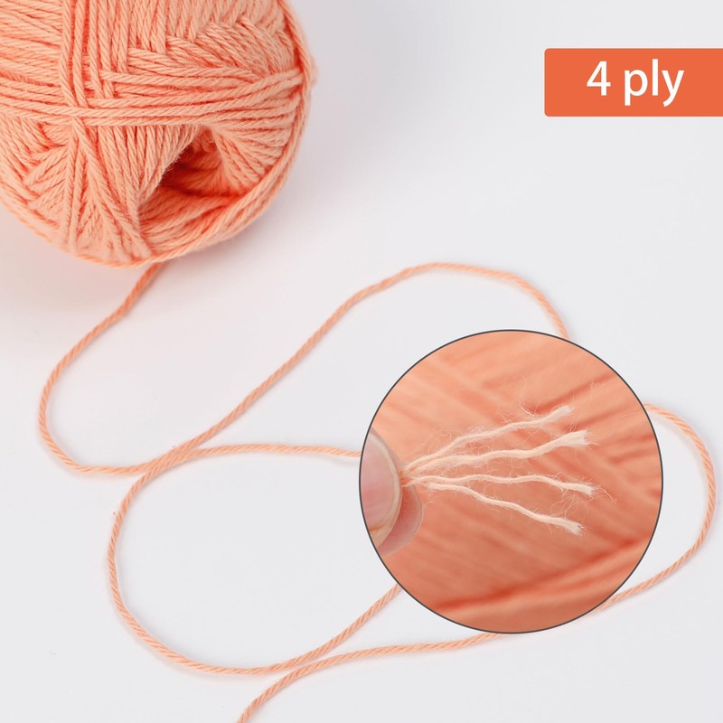 4 Skeins Soft Baby Cotton Yarn- Color V