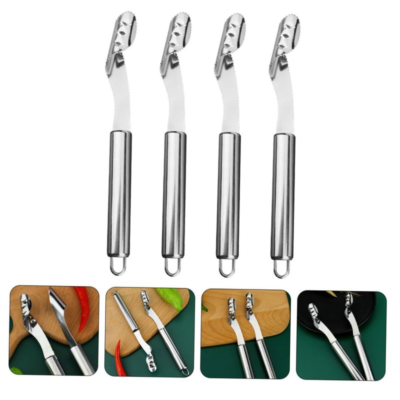Mikinona Manual Pepper Core Remover 4pcs Set Vegetable Slicer Removal