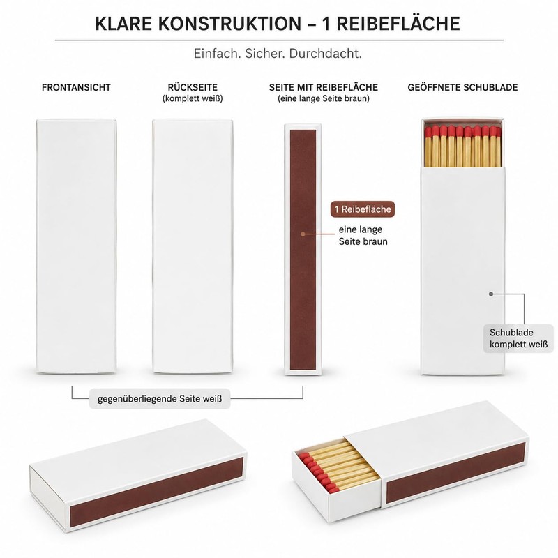 jameitop 2 XL Packs of Matches Without Print/White Boxes for