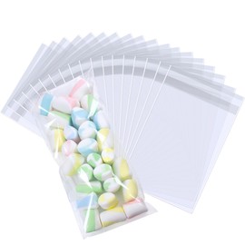 PigPotParty 4"x9" Cellophane Cookie Bags Self Sealing, 200 Pcs Clear Plastic Treat Individual Cookie Bags with seal, Perfect for Goodies, Party Favors, Snacks, Gift Wrapping