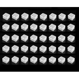 Pcxino 40 Pack 4.5 cm Small Plastic Containers with Lids,Clear Plastic Beads Storage Containers Box for Small Items and Craft Projects