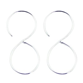 1.3" Inch Infinity Double Hoop Dangle Drop Earrings, 925 Sterling Silver