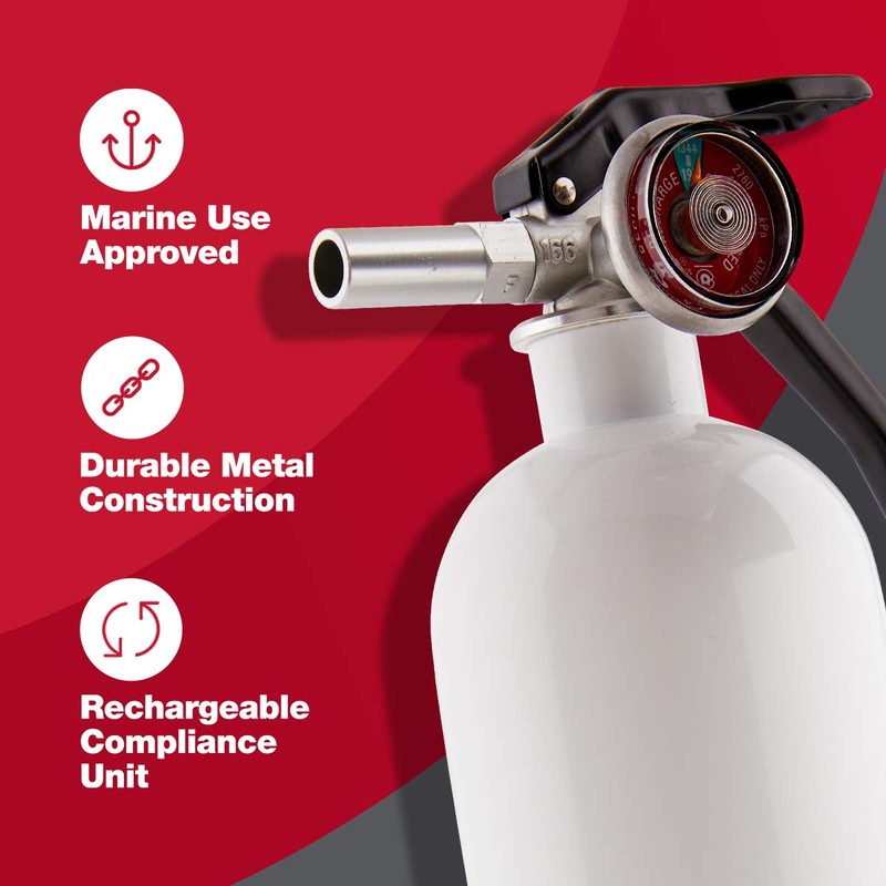 First Alert Fire Extinguisher | Marine Fire Extinguisher, White, FE1A10GR,