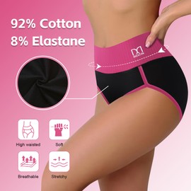 DAFANY Cotton Tummy Control Underwear for Women High Waisted Briefs Breathable Stretch Full Coverage Soft Comfy Panties