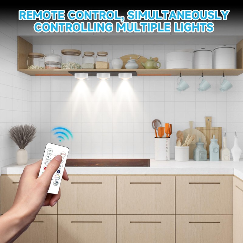 LED Puck Lights with Remote Control, 16 Color Changeable Under