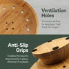 Bambüsi Wooden Fruit Bowl - Large Decorative Pedestal Bowl for